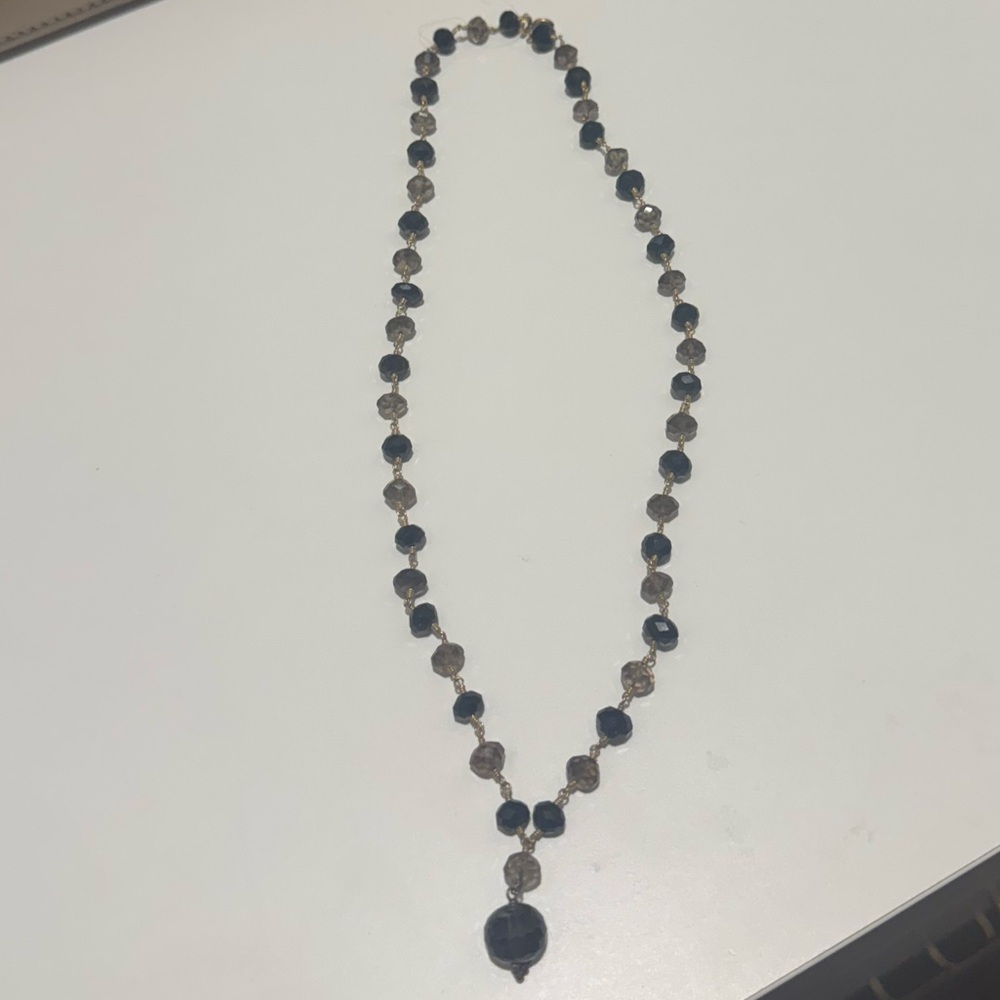Elegant Black Beaded Necklace